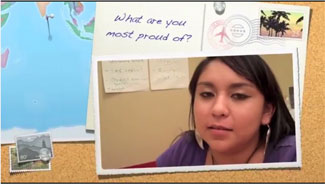 What are you most proud of? Teen girl speaking